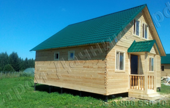 3 Брусовые дома 8×8 и 6×8 м, Тверская область, Бельский район, деревня Петрушино (7)